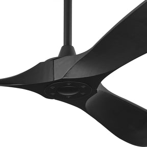 BOOSANT 52" Ceiling Fans Without Lights, Solid Wood Ceiling Fan with Remote Control and Quiet DC Motor, Ceiling Fan no Light 3 Blades, Indoor Outdoor Ceiling Fans for Patios, Bedroom- Black